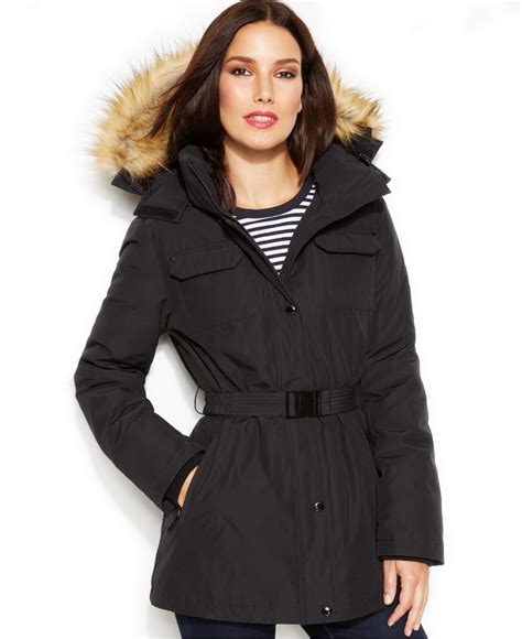 michael kors hooded knit sleeve puffer coat|Michael Kors lightweight puffer jacket.